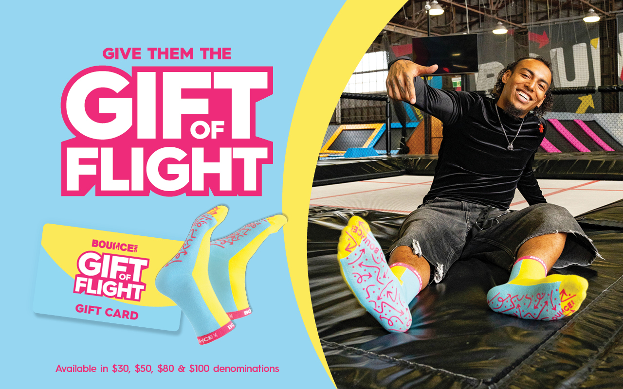 Bounce Gift Cards available in $30, $50, $80 and $100 denominations