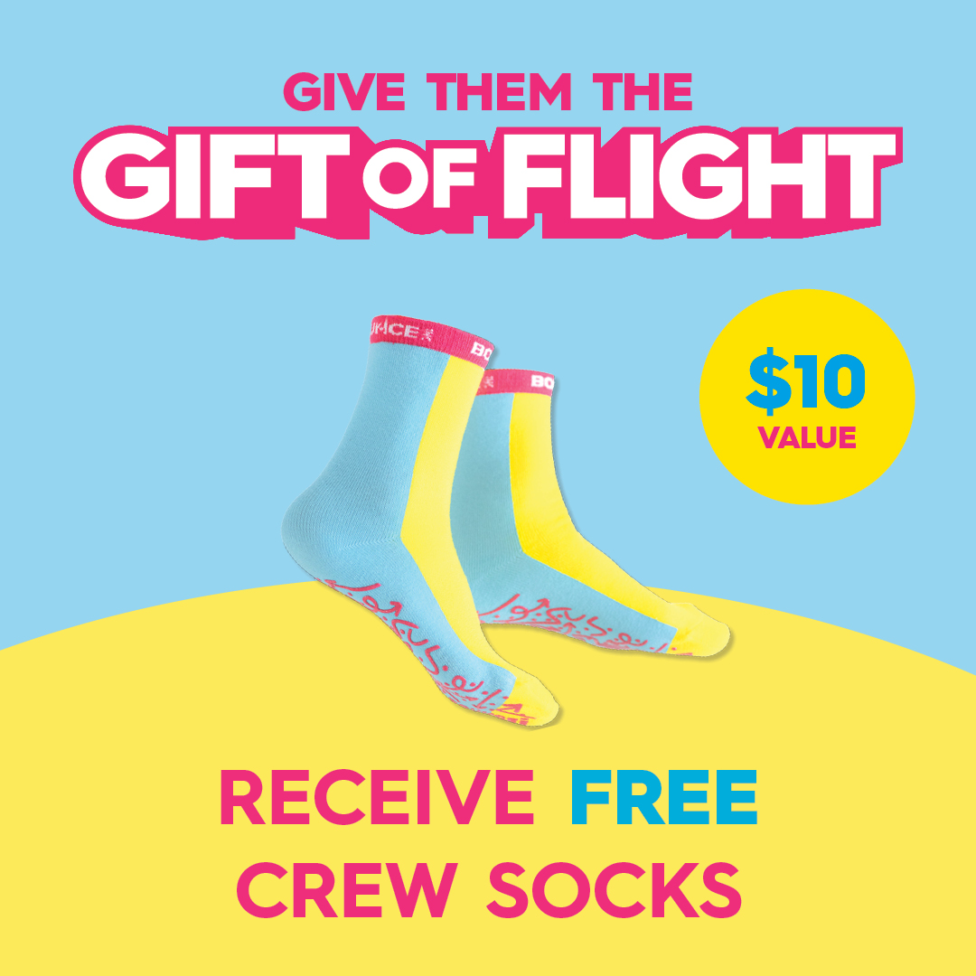 Gift of Flight - Receive Free crew socks valued at $10