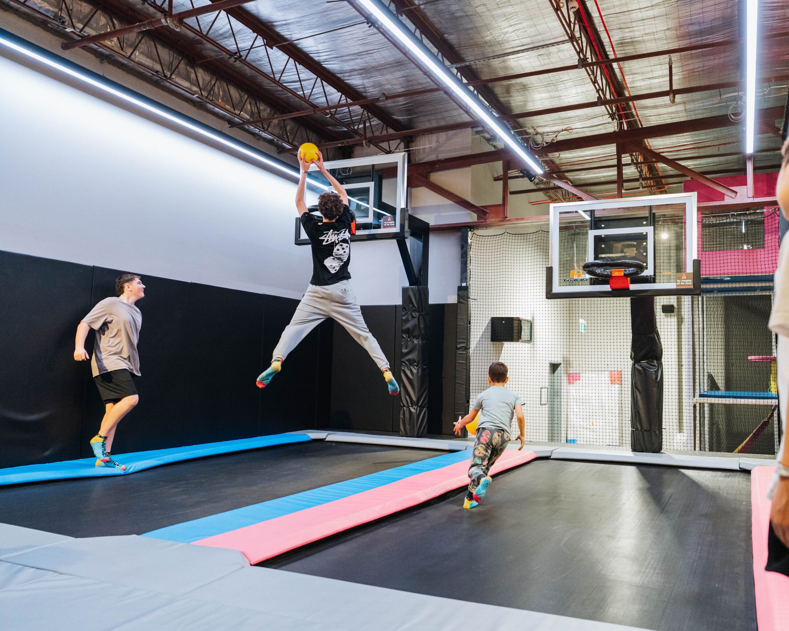 Slam dunk basketball trampolines