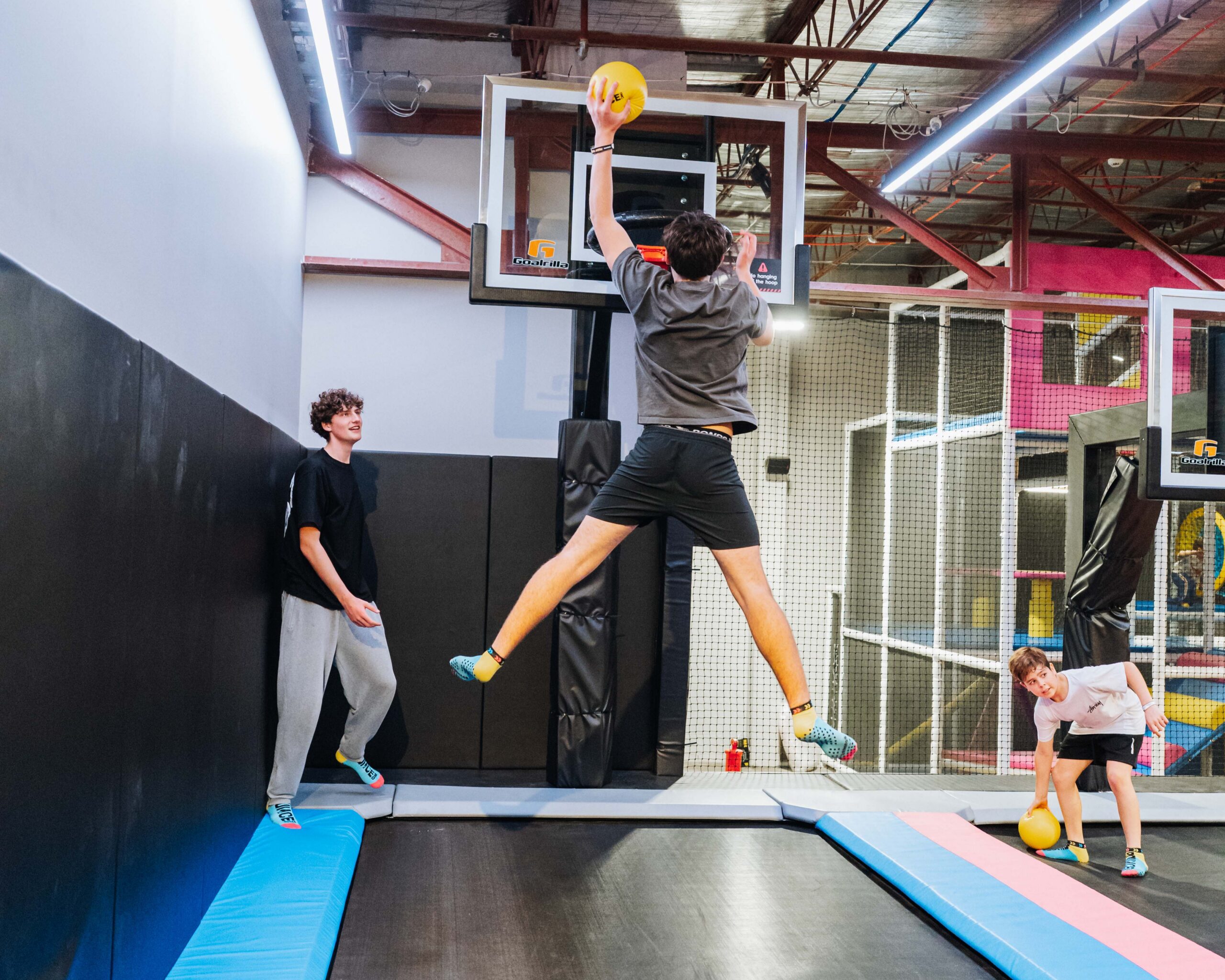Slam dunk basketball ring trampolines