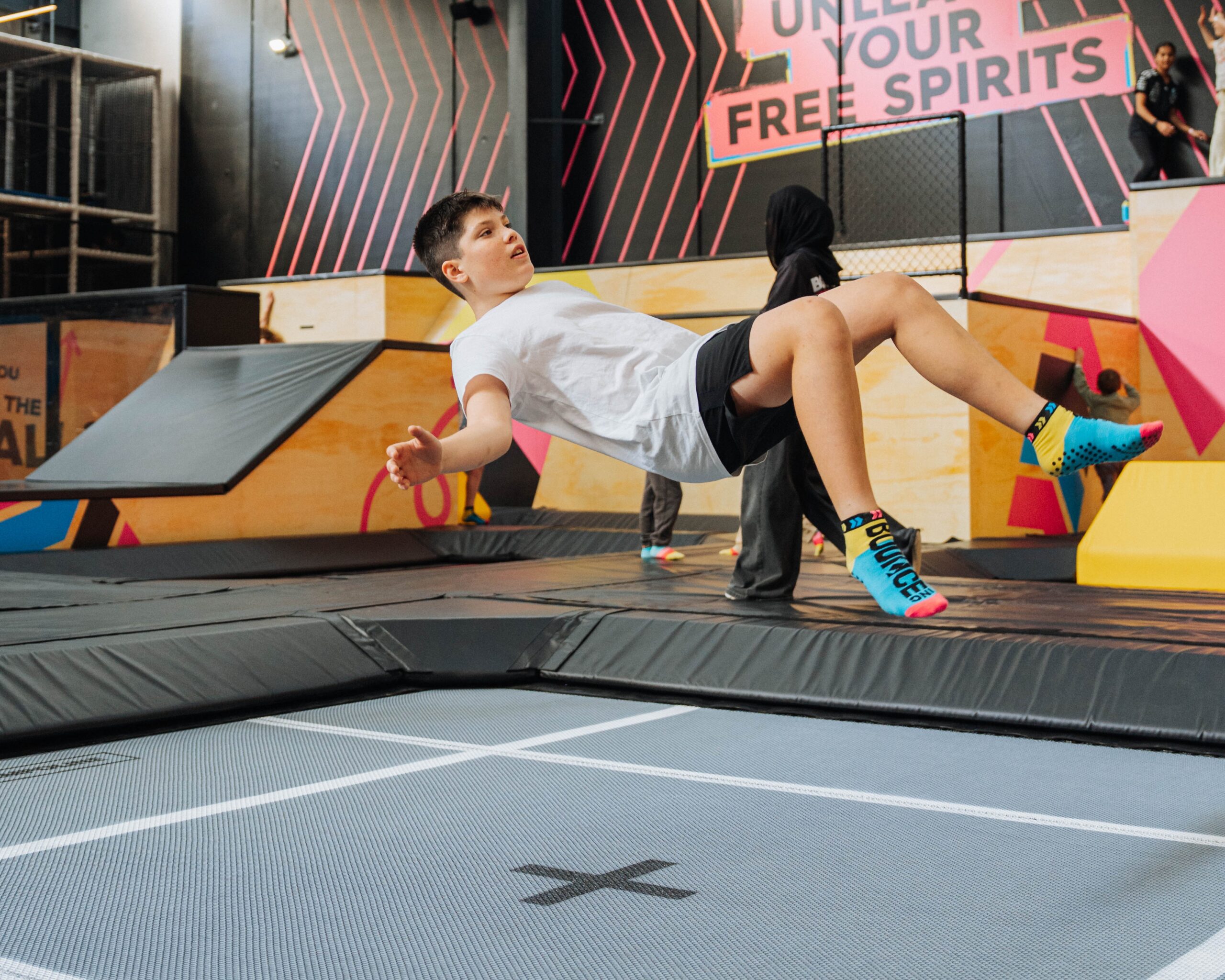 Boy on super tramp