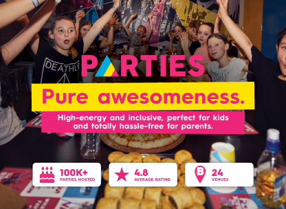 Over 100,000 parties hosted. 4.8 star average rating. 24 venues.